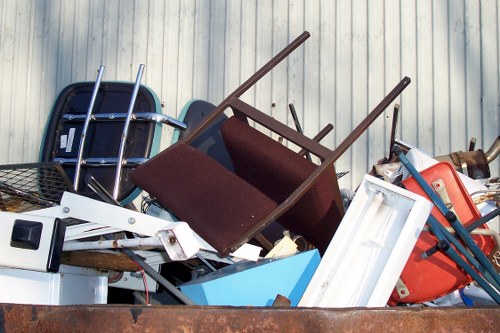 Construction site with builders waste in North London